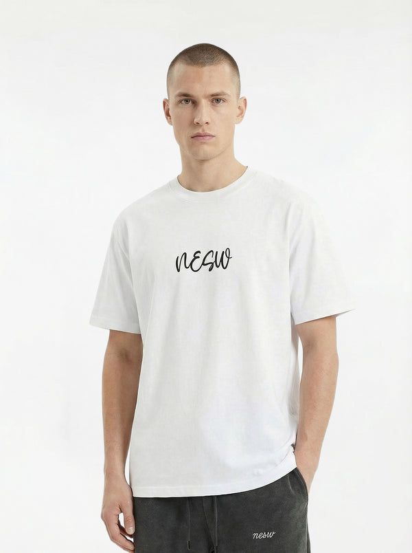 NESW Root's of Origin Tee in White, front view