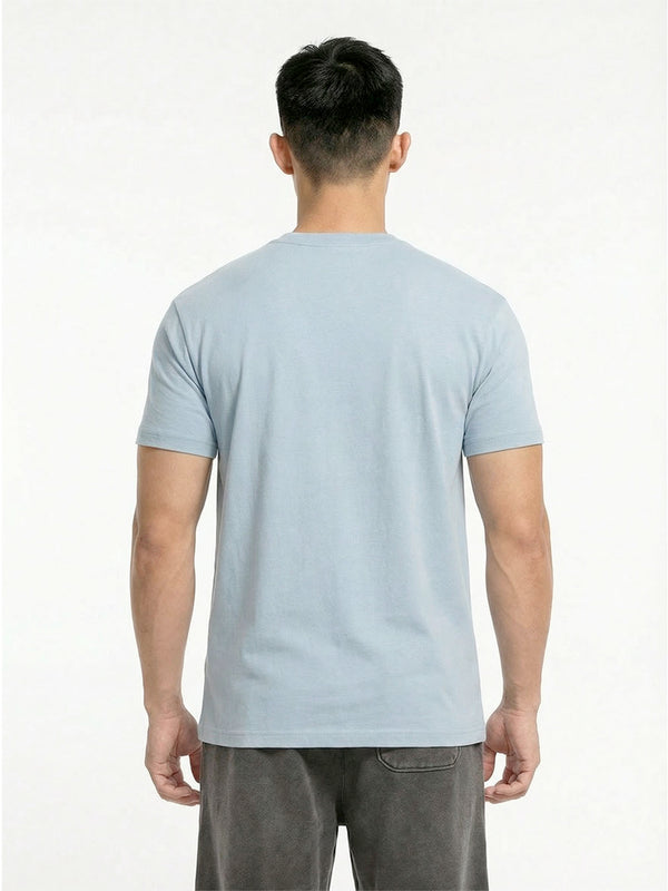 NESW Foundation Tee in Stone Blue, back view