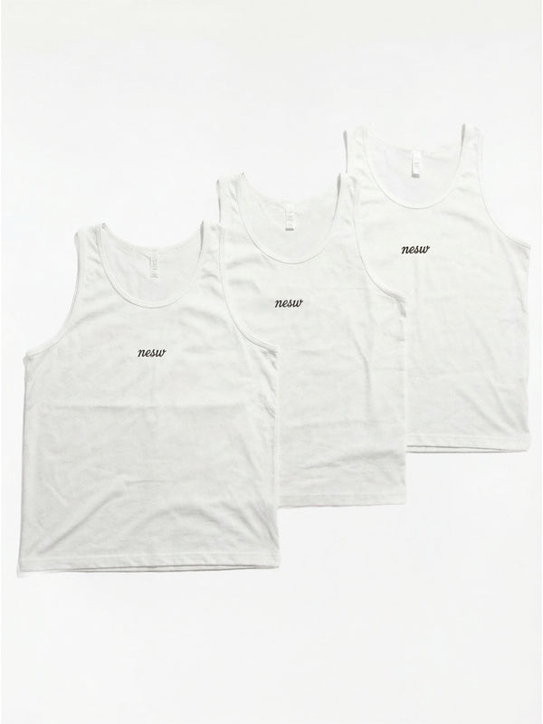NESW Premium Cotton Tank 3 Pack in White